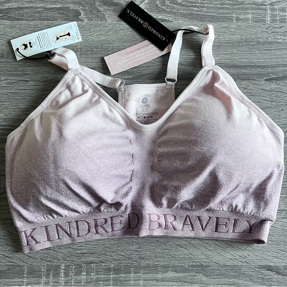Kindred Bravely Sublime Hands-Free Pumping & Nursing Sports Bra Sz XL Ombre